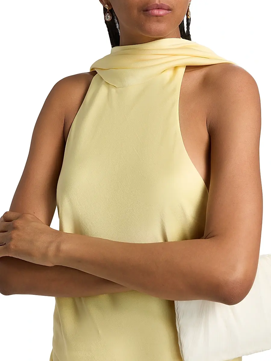 Simkhai Women's Samira Satin Cape Top | Thumbnail 6 Simkhai Women's Samira Satin Cape Top | Thumbnail 6