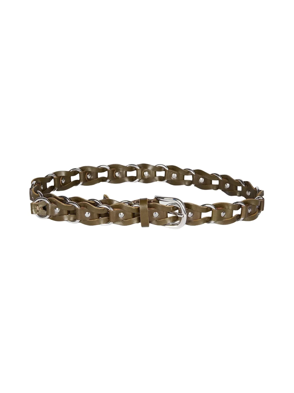 Women's Bali Chain-Link & Leather Belt - Dark Khaki Women's Bali Chain-Link & Leather Belt - Dark Khaki