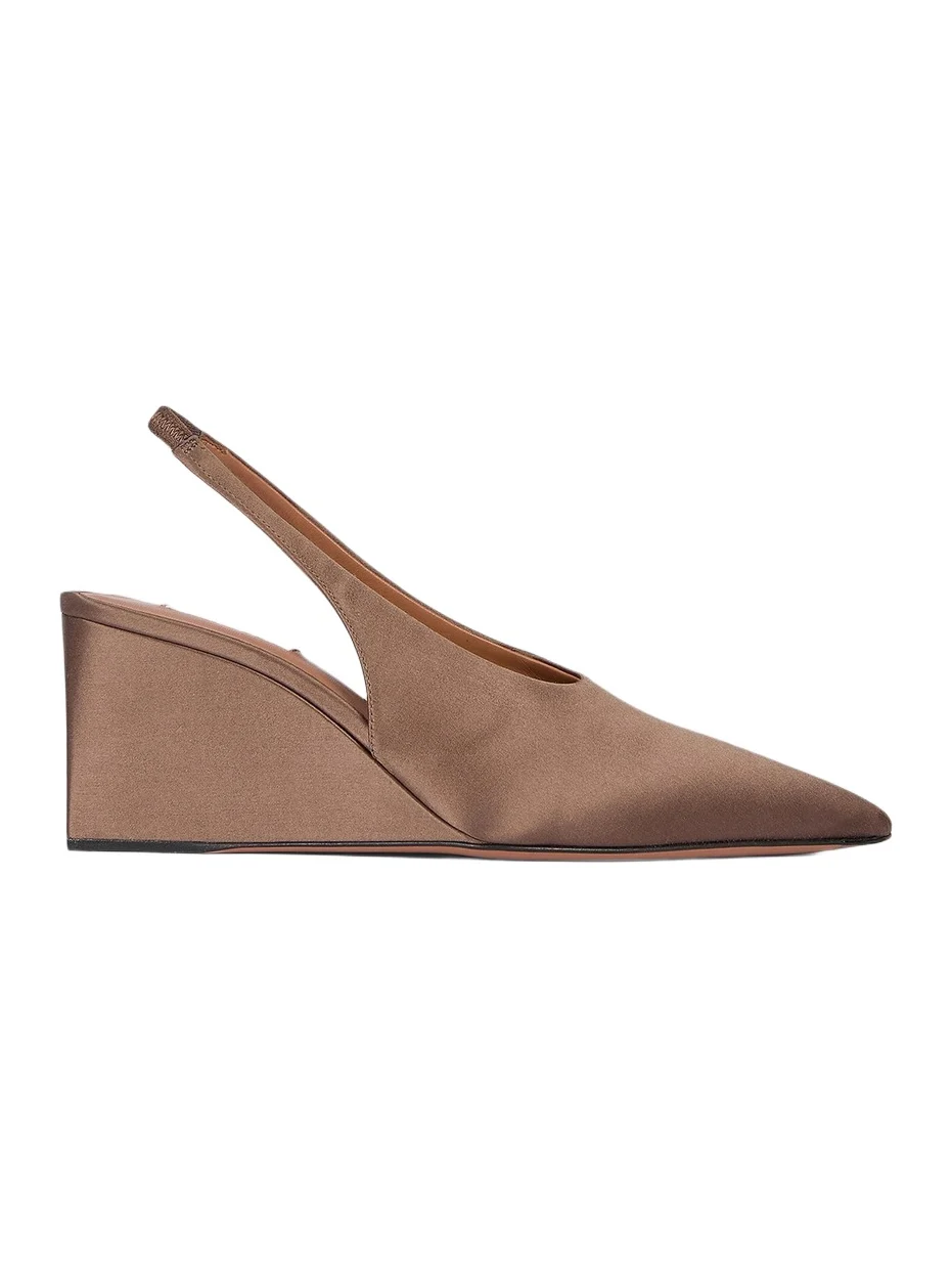 Women's 75MM Satin Slingback Wedges Women's 75MM Satin Slingback Wedges