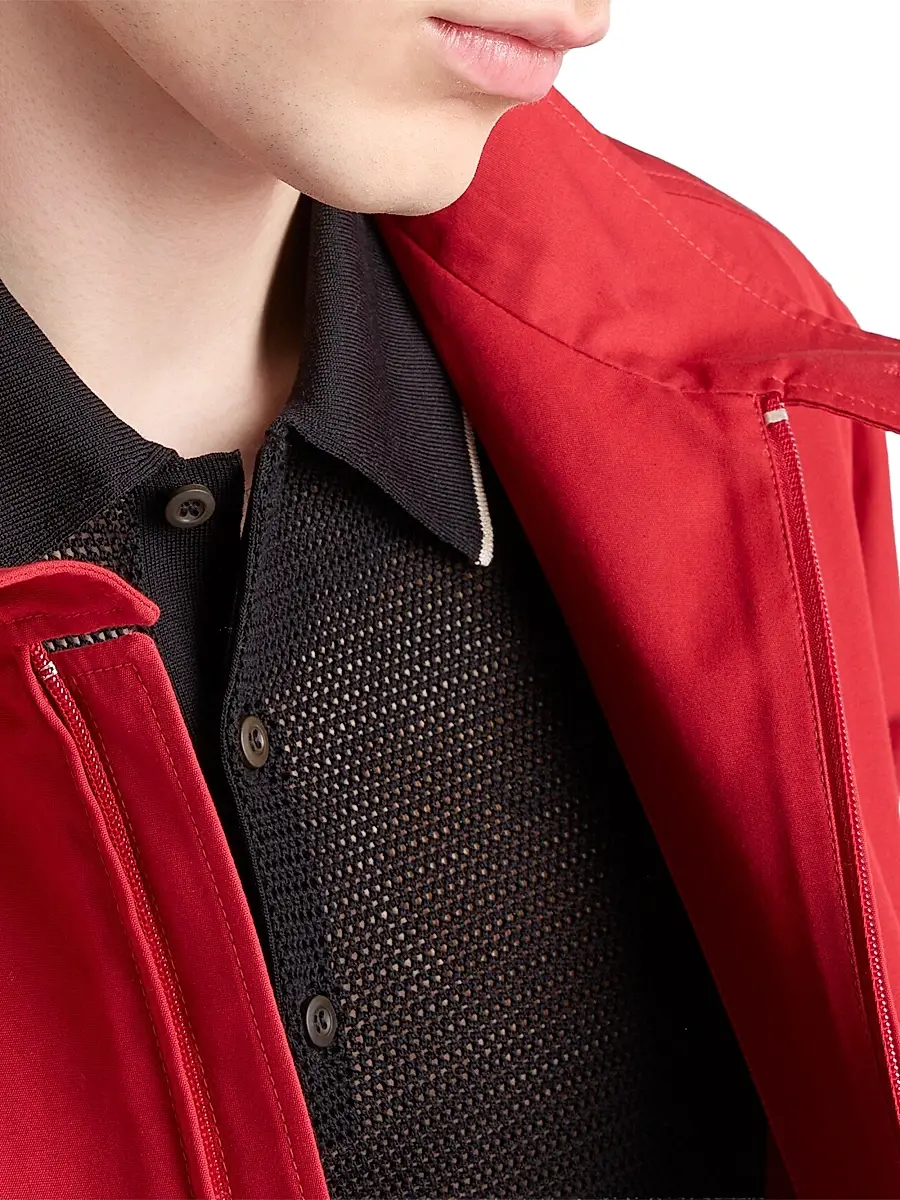 Prada Men's Silk and Cotton Polo Shirt | Thumbnail 5 Prada Men's Silk and Cotton Polo Shirt | Thumbnail 5