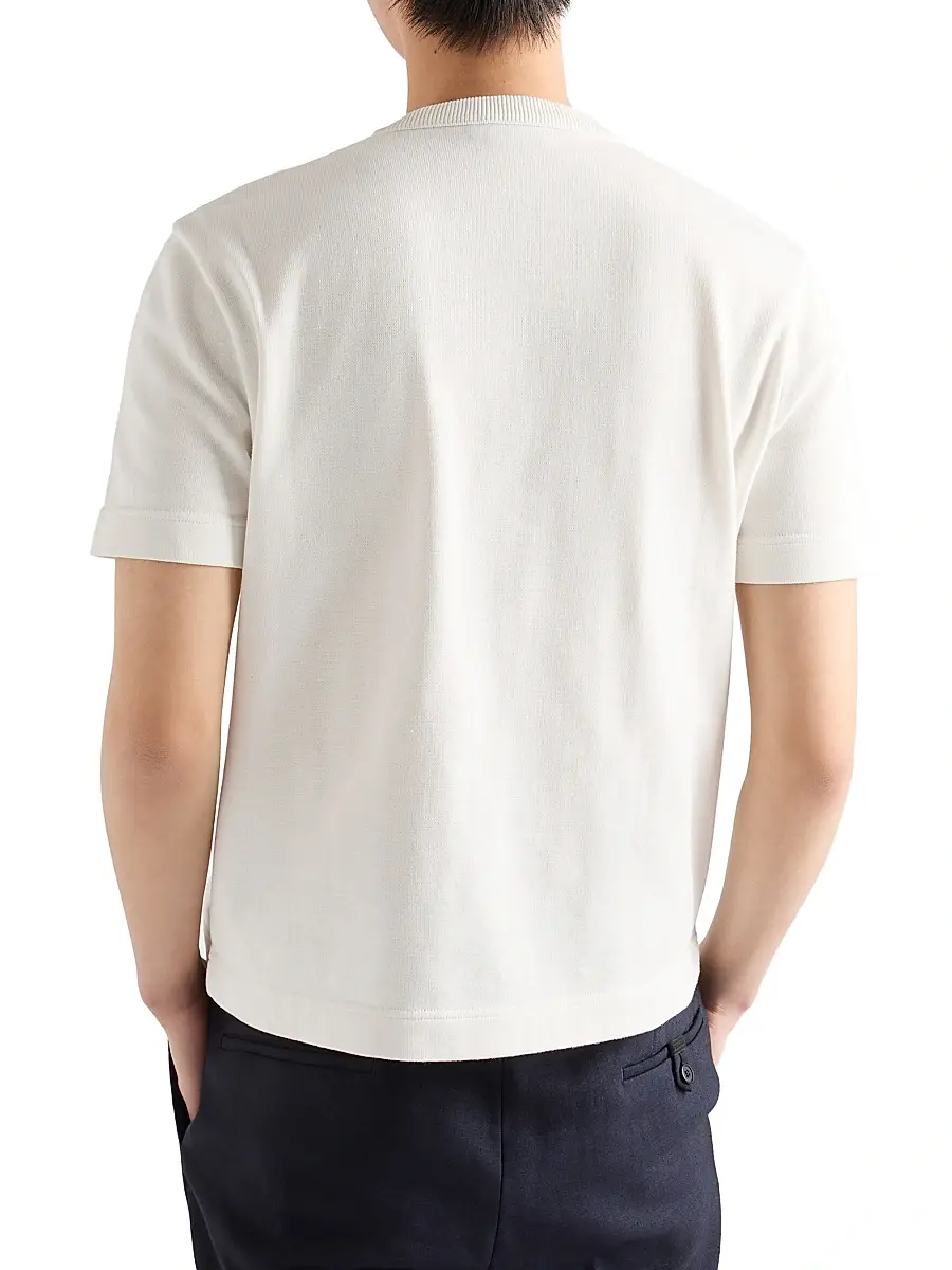 Prada Men's Cotton Crewneck Sweater - White | Thumbnail 3