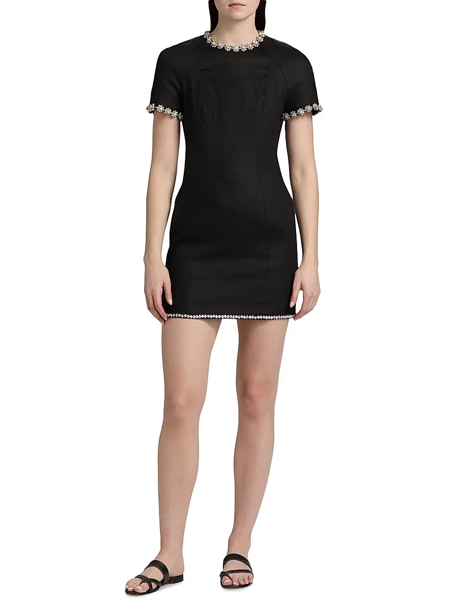 Zimmermann Women's Story Embellished Linen Minidress | Thumbnail 2