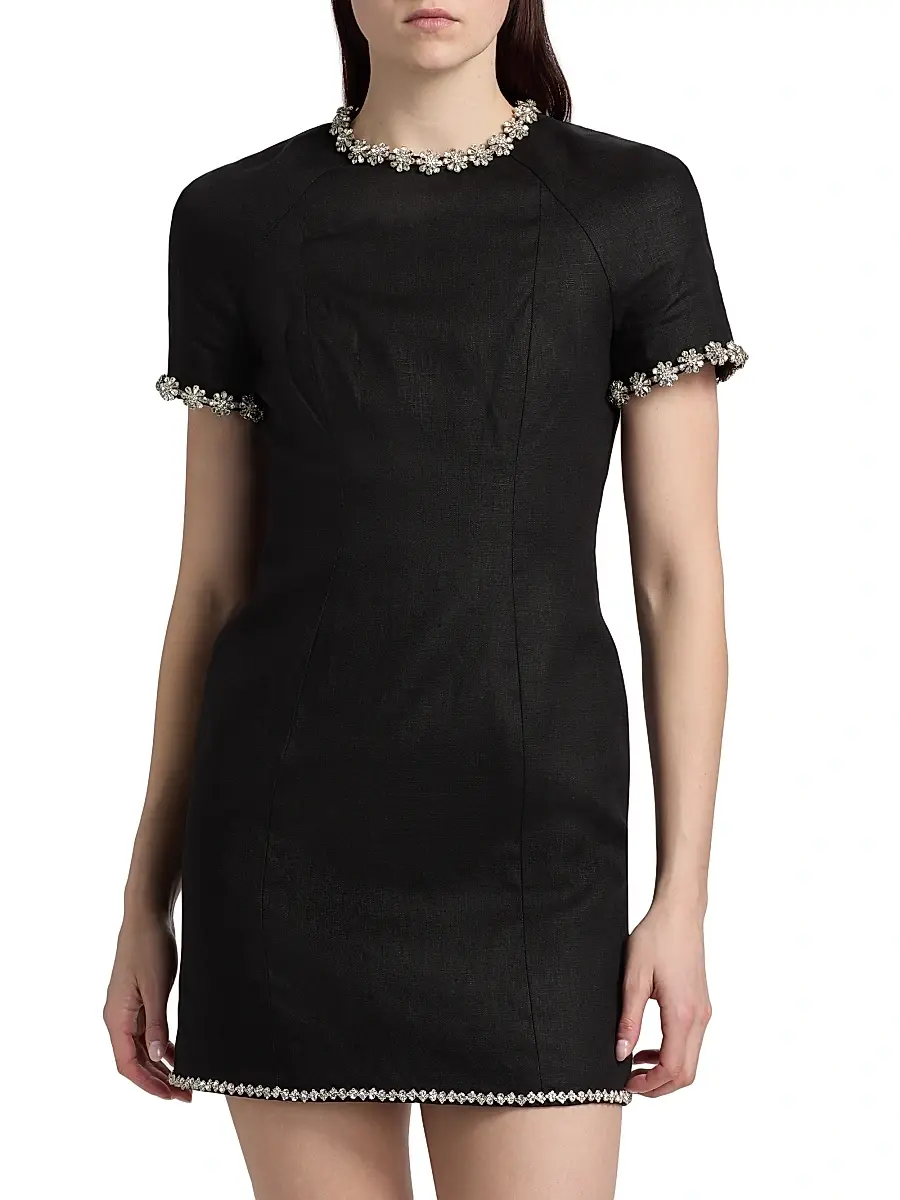 Zimmermann Women's Story Embellished Linen Minidress | Thumbnail 3