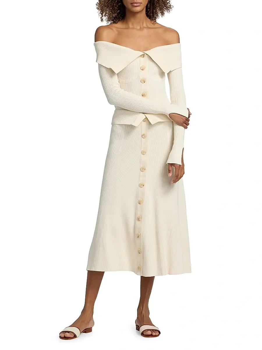 Zimmermann Women's Off-Shoulder Knit Cardigan | Thumbnail 2 Zimmermann Women's Off-Shoulder Knit Cardigan | Thumbnail 2