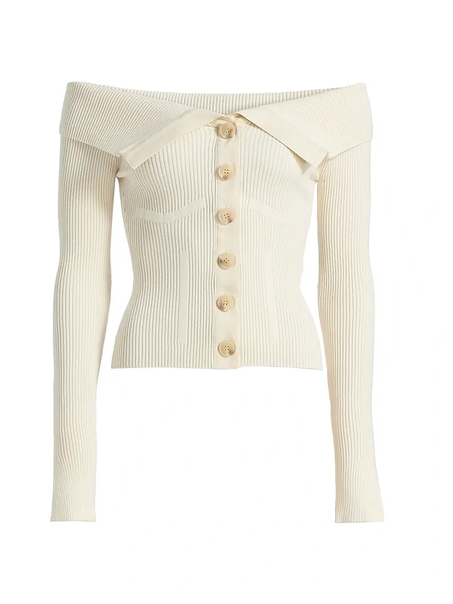 Zimmermann Women's Off-Shoulder Knit Cardigan