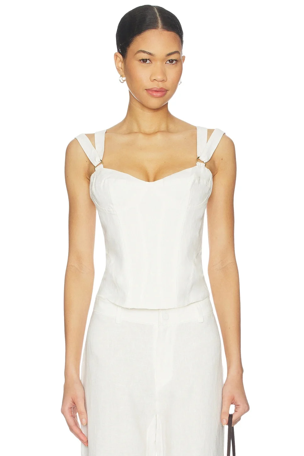 Bardot Serafina Linen Corset Top
