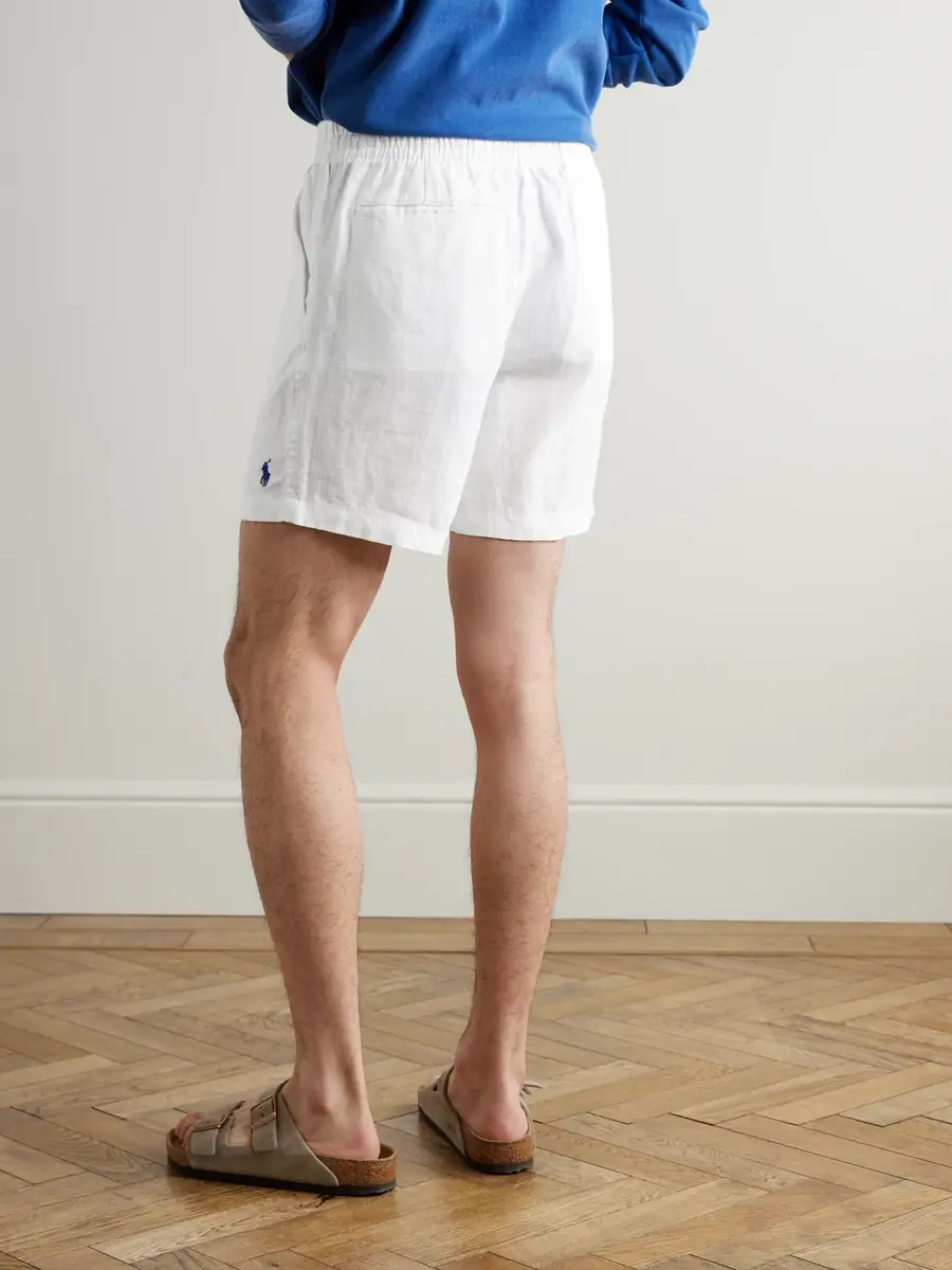 Polo Ralph Lauren Prepster Straight-Leg Logo-Embroidered Linen Drawstring Shorts - Men | Thumbnail 4 Polo Ralph Lauren Prepster Straight-Leg Logo-Embroidered Linen Drawstring Shorts - Men | Thumbnail 4