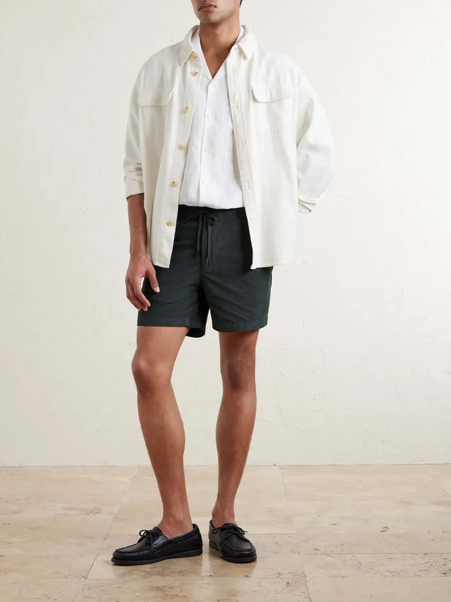 Slowear Straight-Leg Cotton-Corduroy Drawstring Shorts - Men | Thumbnail 2 Slowear Straight-Leg Cotton-Corduroy Drawstring Shorts - Men | Thumbnail 2