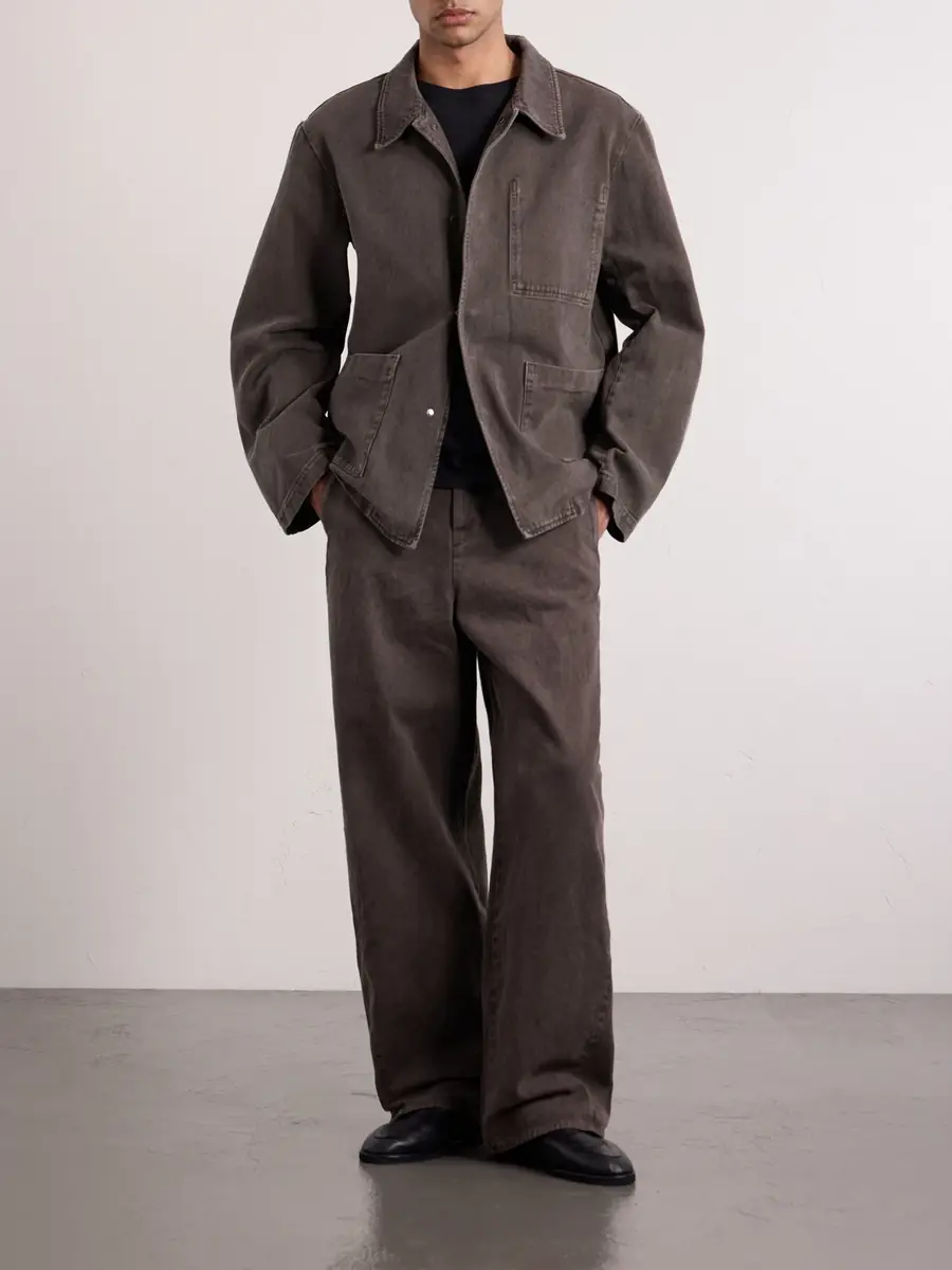 Amomento Garment Dyed Wide-Leg Jeans - Men | Thumbnail 2 Amomento Garment Dyed Wide-Leg Jeans - Men | Thumbnail 2