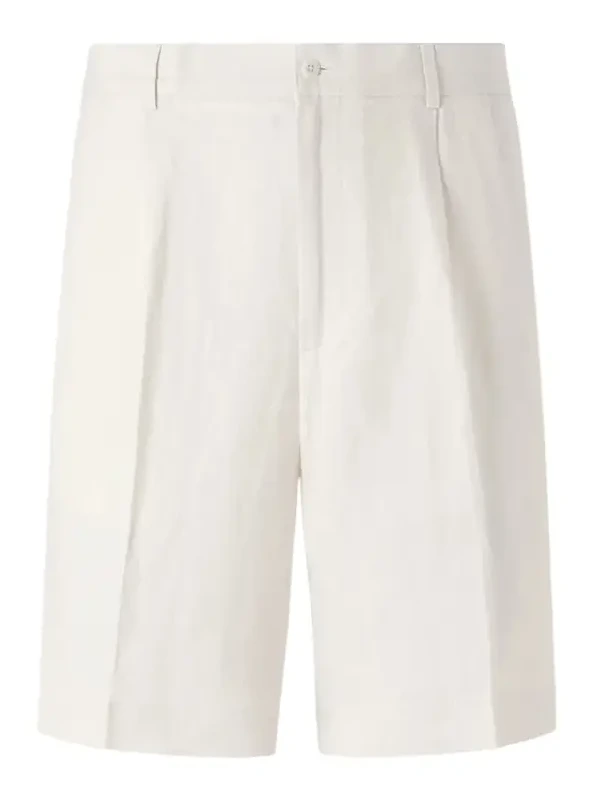 Straight-Leg Pleated Cotton Shorts - Men Straight-Leg Pleated Cotton Shorts - Men