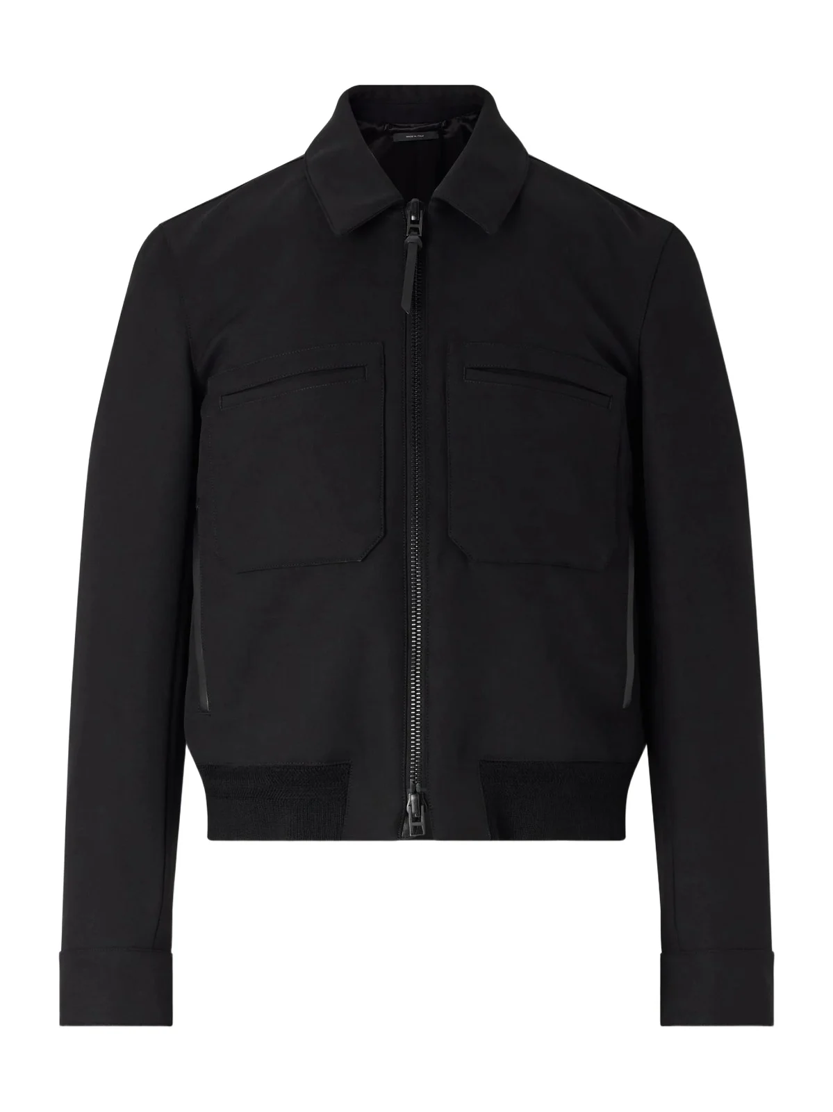 Leather-Trimmed Wool and Silk-Blend Jacket - Men
