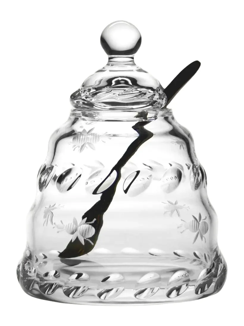 William Yeoward Crystal Buzzy Honey Jar with Spoon