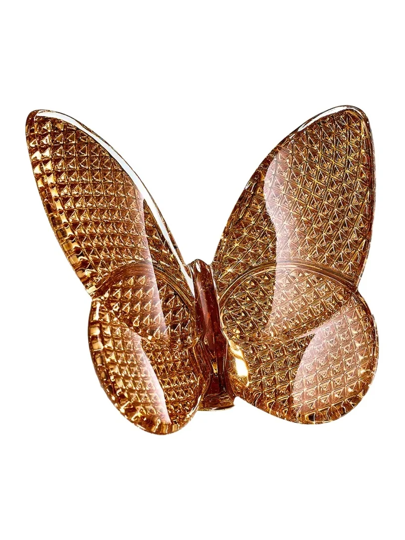 Baccarat 2.6" Lucky Crystal 20K Gold Diamant Butterfly