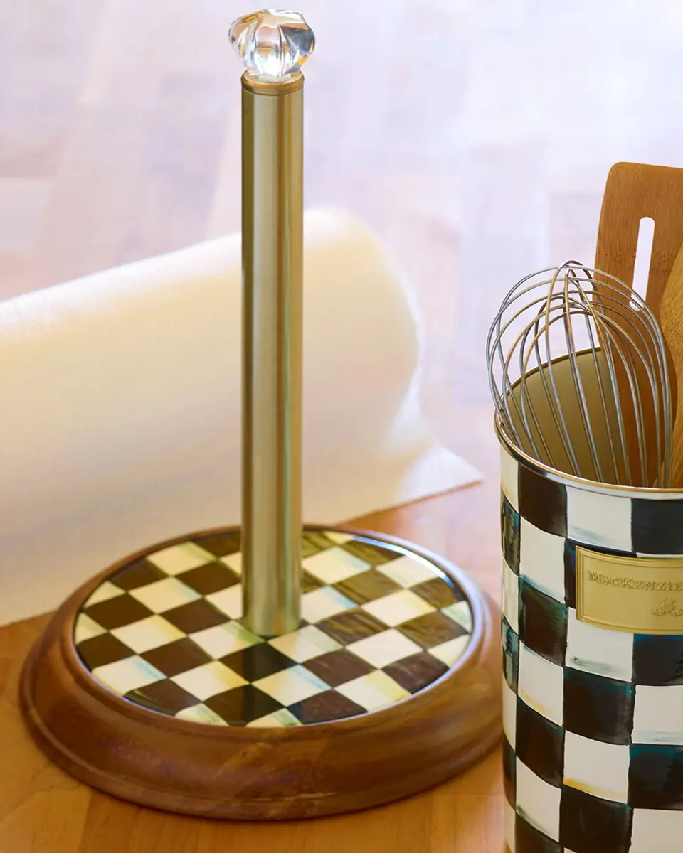 MacKenzie-Childs Courtly Check Wood Paper Towel Holder | Thumbnail 3