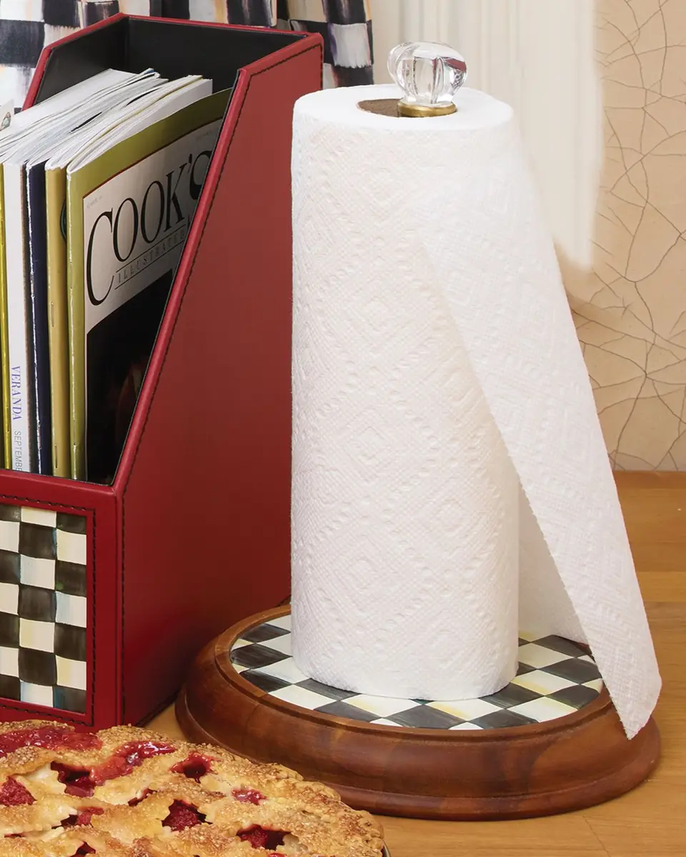 MacKenzie-Childs Courtly Check Wood Paper Towel Holder | Thumbnail 4