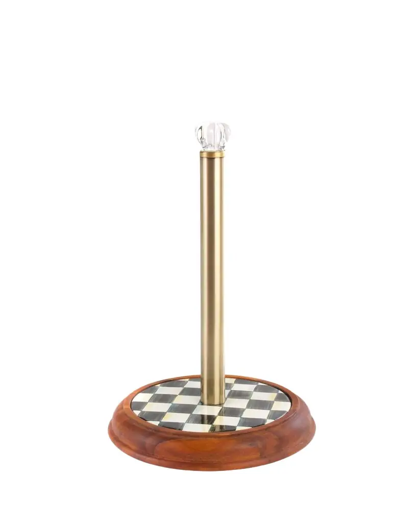 MacKenzie-Childs Courtly Check Wood Paper Towel Holder
