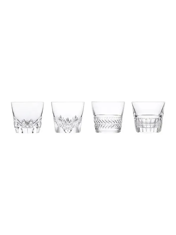 Saint Louis Crystal Versailles King Louis Double Old Fashioned Glasses, Set of 4