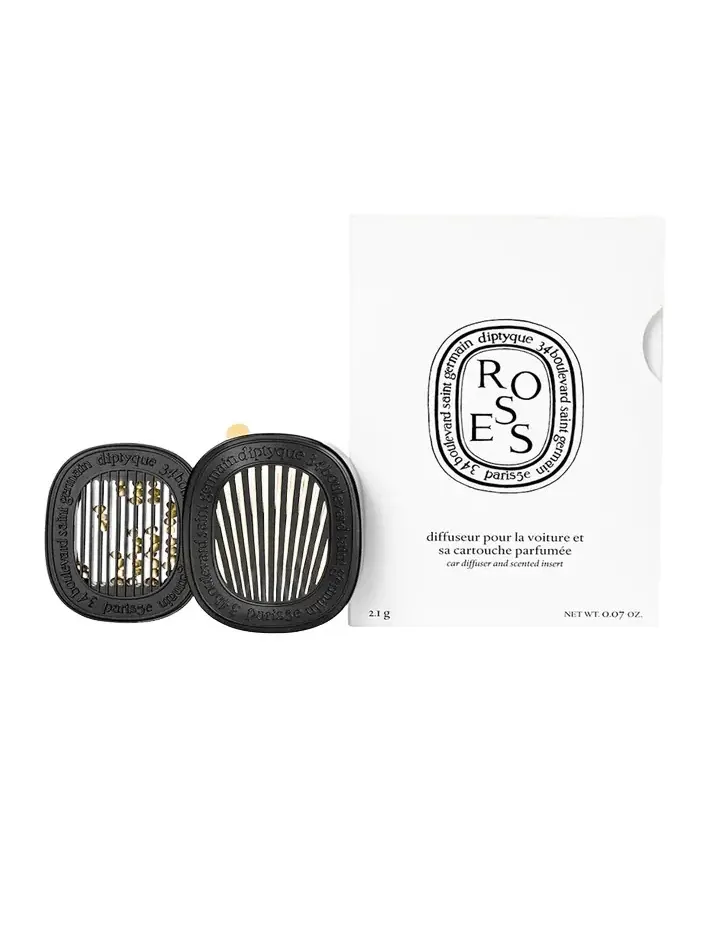 Diptyque Roses Car Fragrance Diffuser and Refill Insert Set, 0.07 oz.
