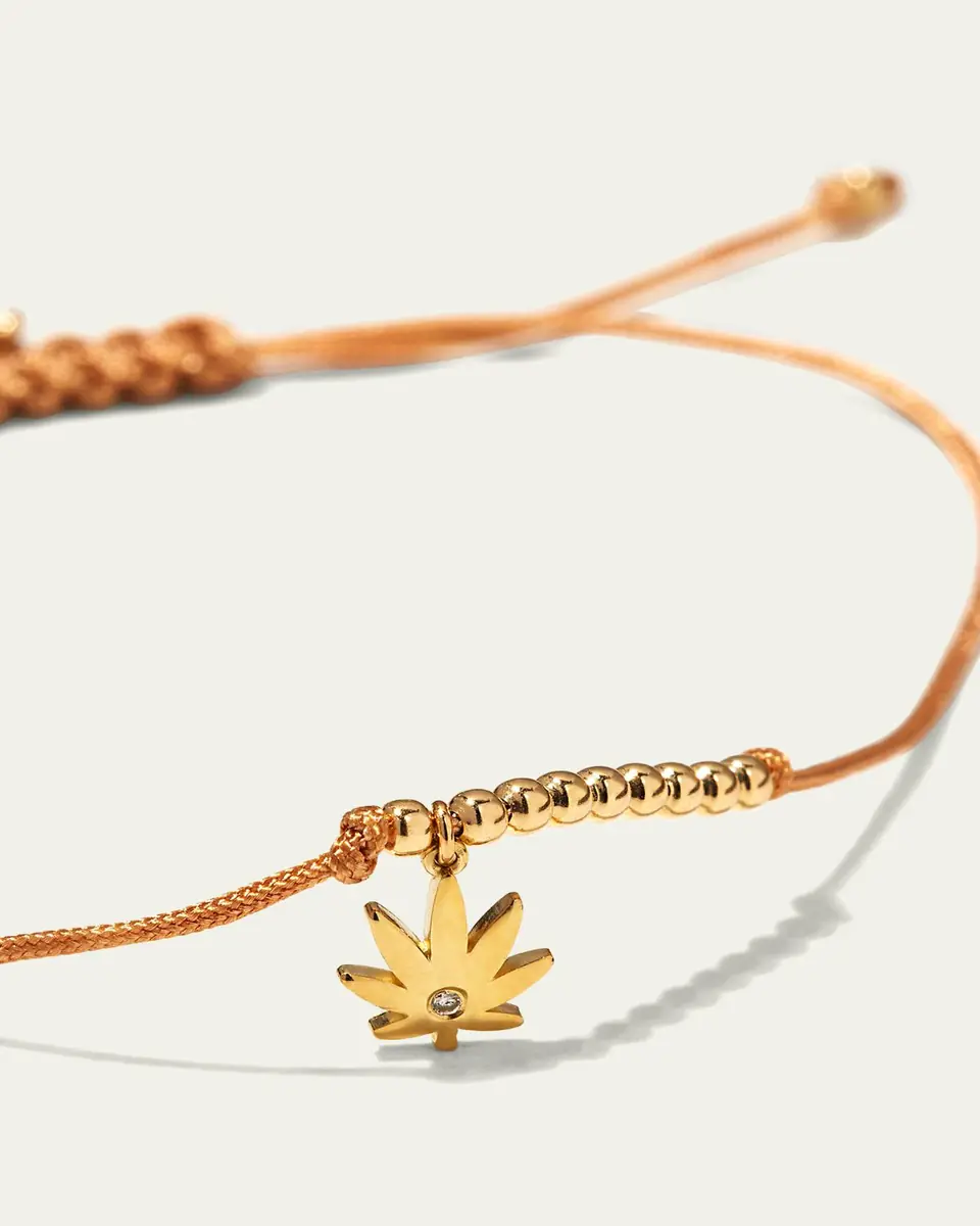 Sydney Evan Diamond Pot Leaf Pull-Cord Bracelet | Thumbnail 3 Sydney Evan Diamond Pot Leaf Pull-Cord Bracelet | Thumbnail 3