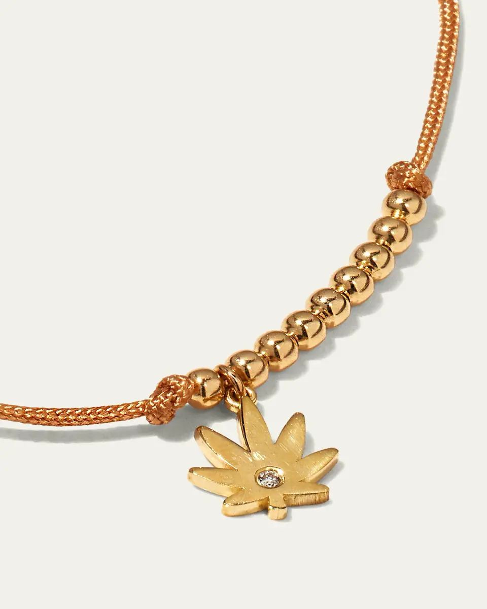 Sydney Evan Diamond Pot Leaf Pull-Cord Bracelet | Thumbnail 4 Sydney Evan Diamond Pot Leaf Pull-Cord Bracelet | Thumbnail 4