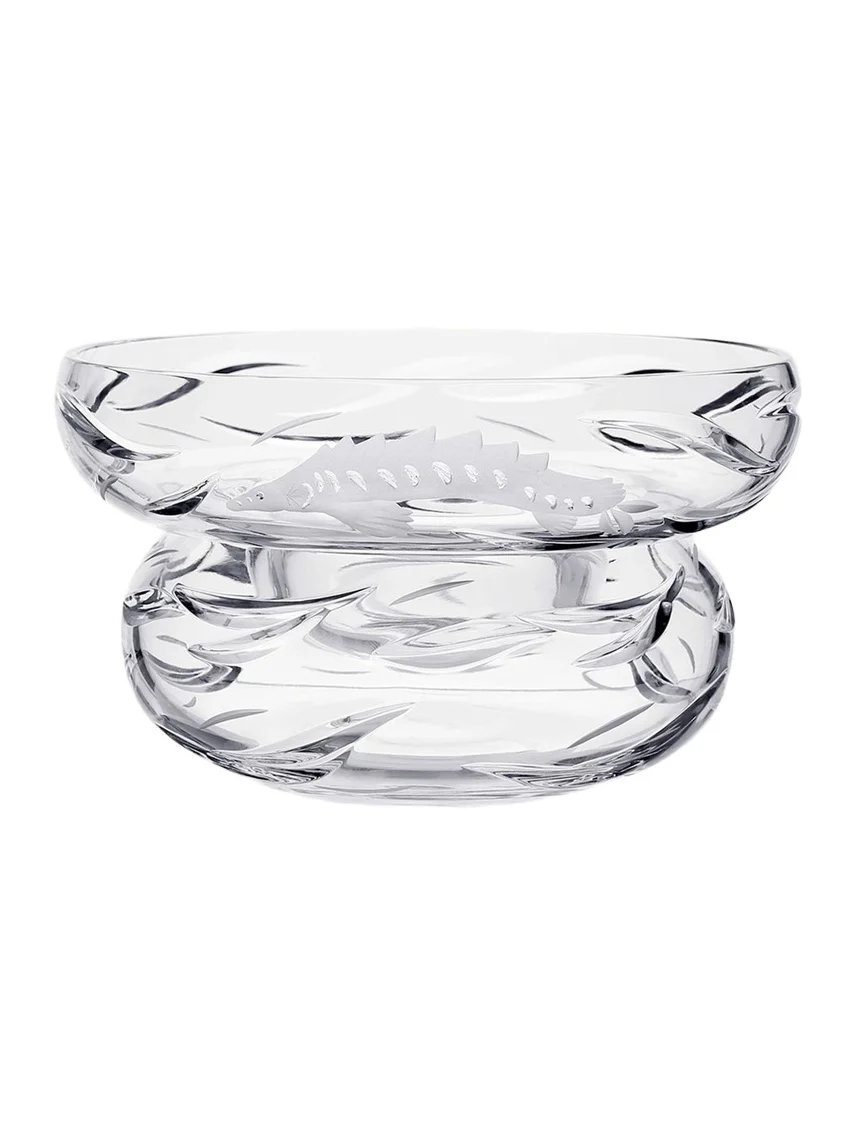 William Yeoward Crystal Persephone Caviar Server w/ Mother-of-Pearl Spoon