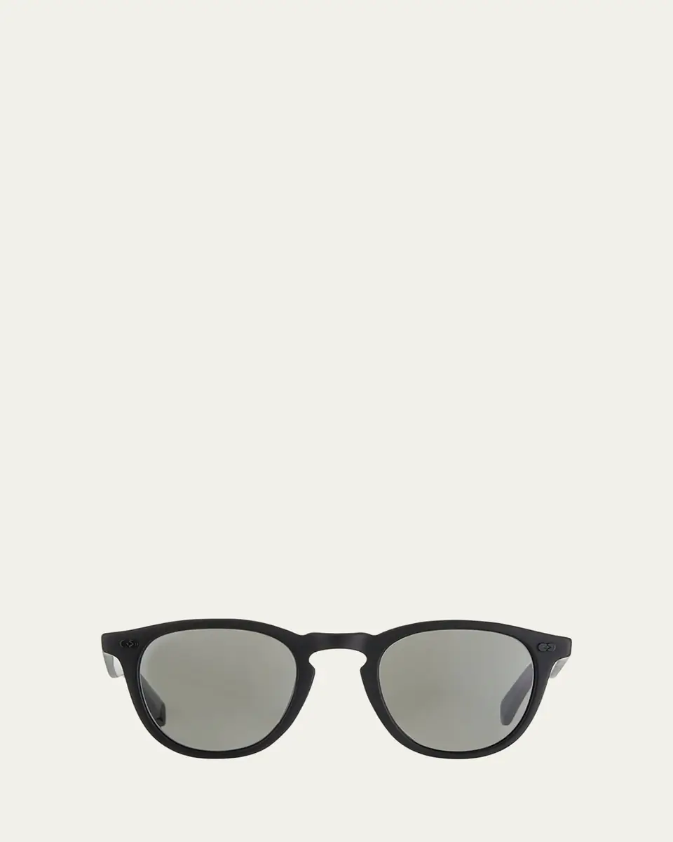 Garrett Leight Men's Hampton X Round Acetate Sunglasses, Black | Thumbnail 2 Garrett Leight Men's Hampton X Round Acetate Sunglasses, Black | Thumbnail 2
