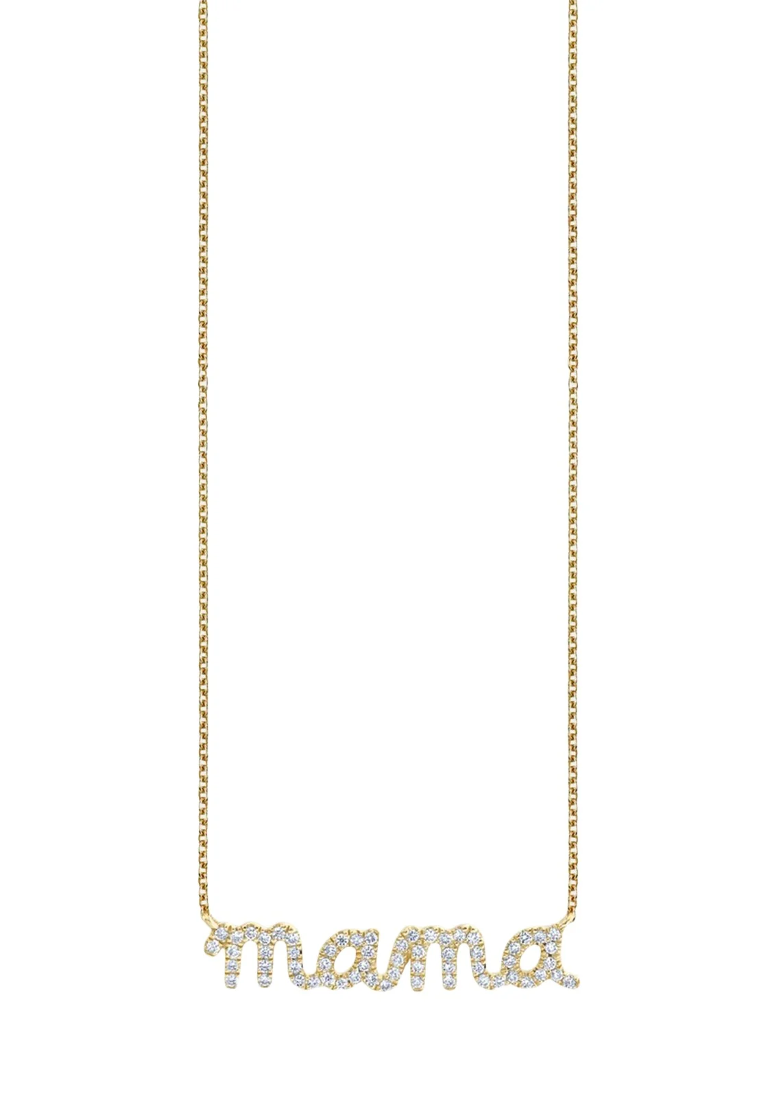 14k Diamond Mama Script Necklace