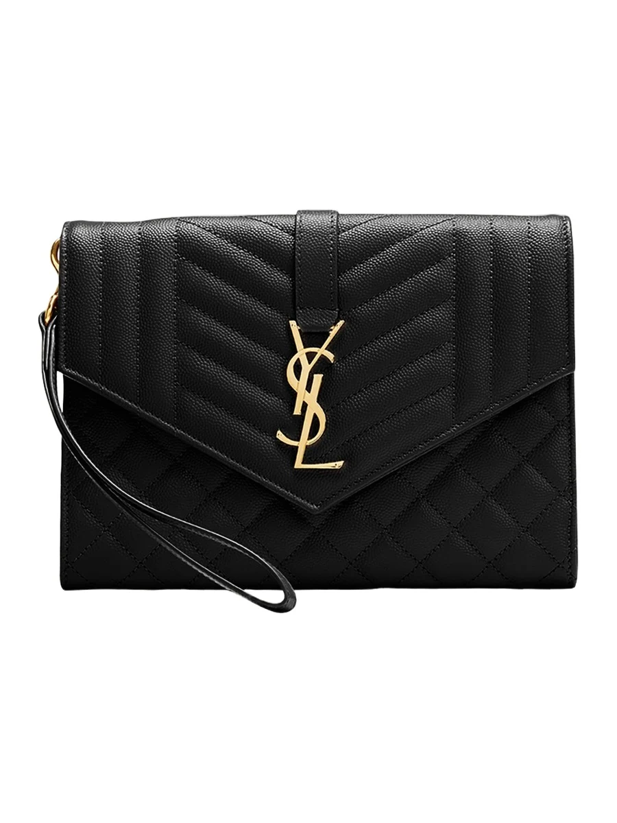 Envelope Flap YSL Clutch Bag in Grained Leather Envelope Flap YSL Clutch Bag in Grained Leather