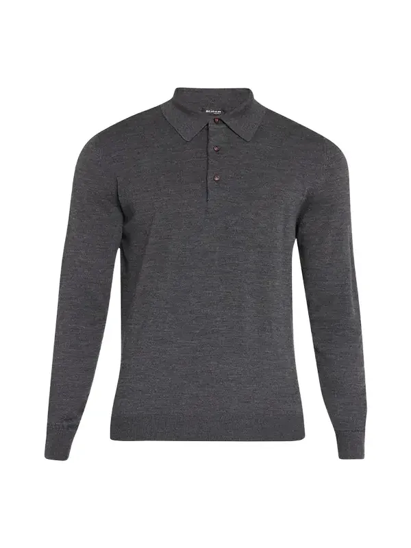 Men's Heathered Wool Polo Sweater Men's Heathered Wool Polo Sweater