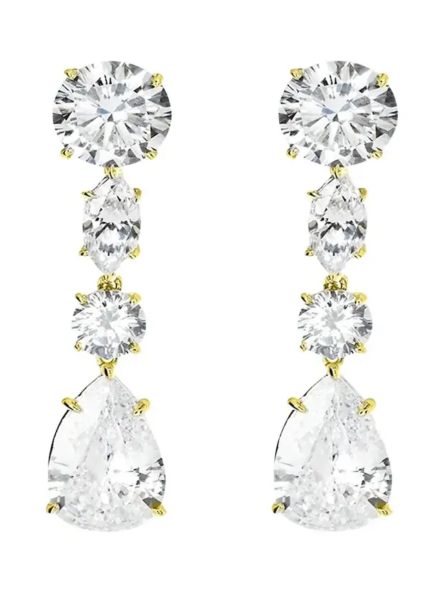 12 TCW Linear CZ Drop Earrings 12 TCW Linear CZ Drop Earrings