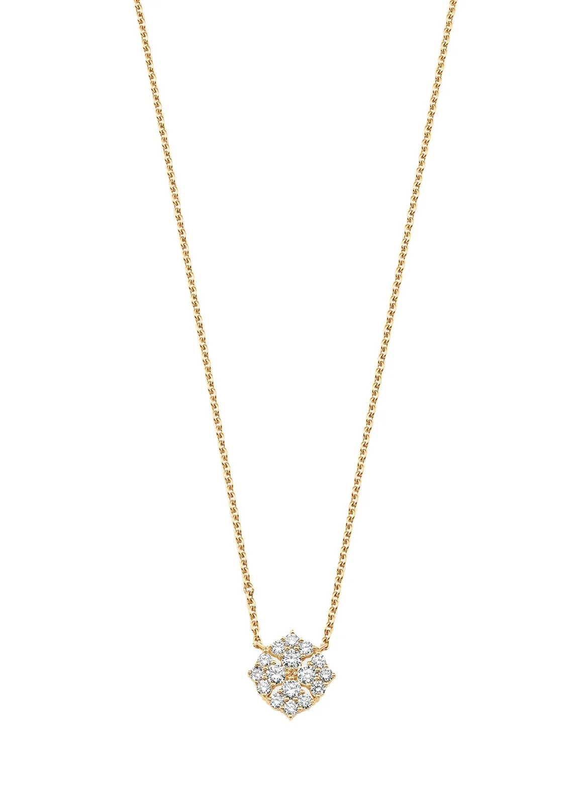 18K Yellow Gold Flora Diamond Pendant Necklace