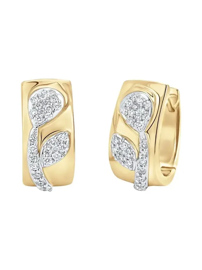 18K Two-Tone Gold Lierre Diamond Huggie Earrings 18K Two-Tone Gold Lierre Diamond Huggie Earrings