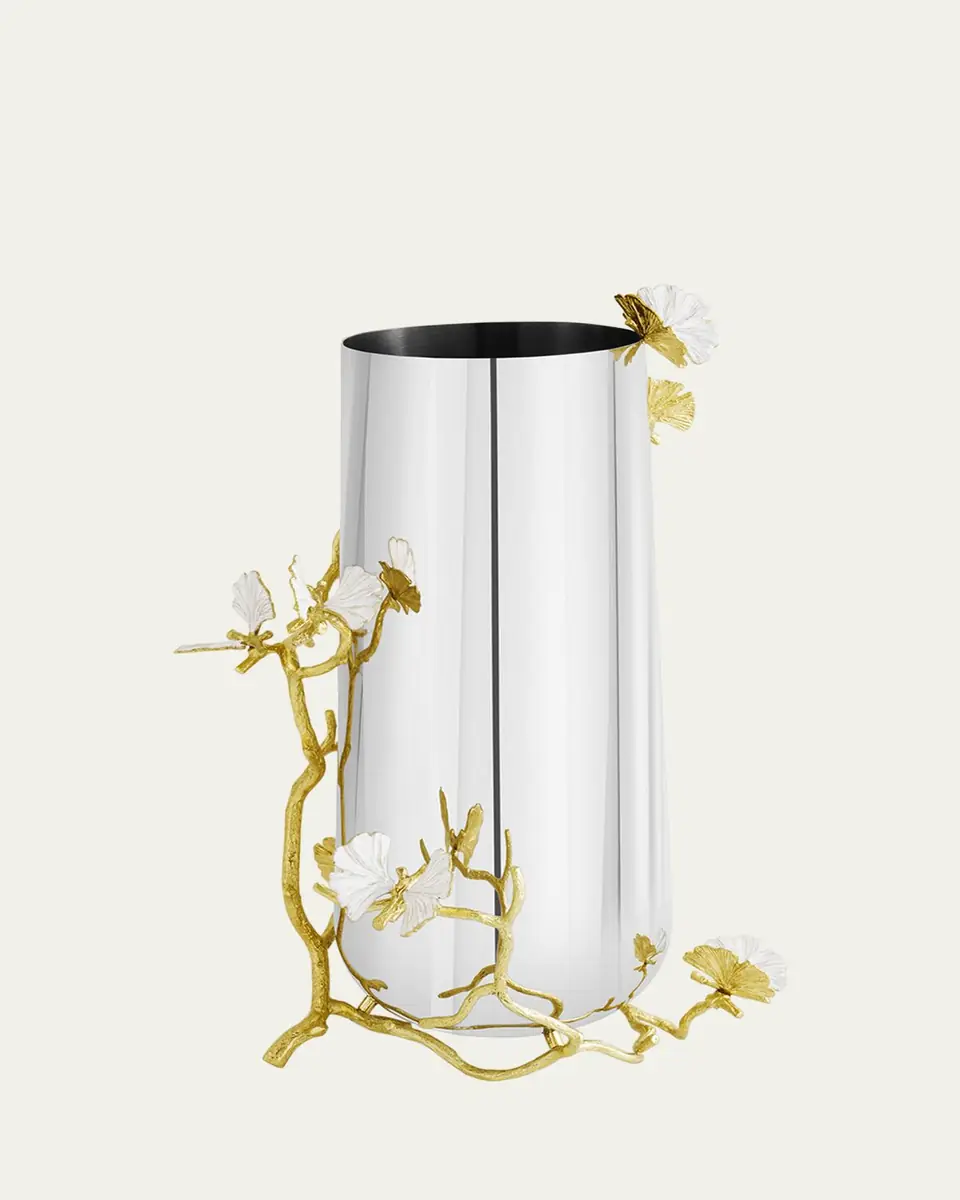 Michael Aram Butterfly Ginkgo White & Gold Large Vase | Thumbnail 2