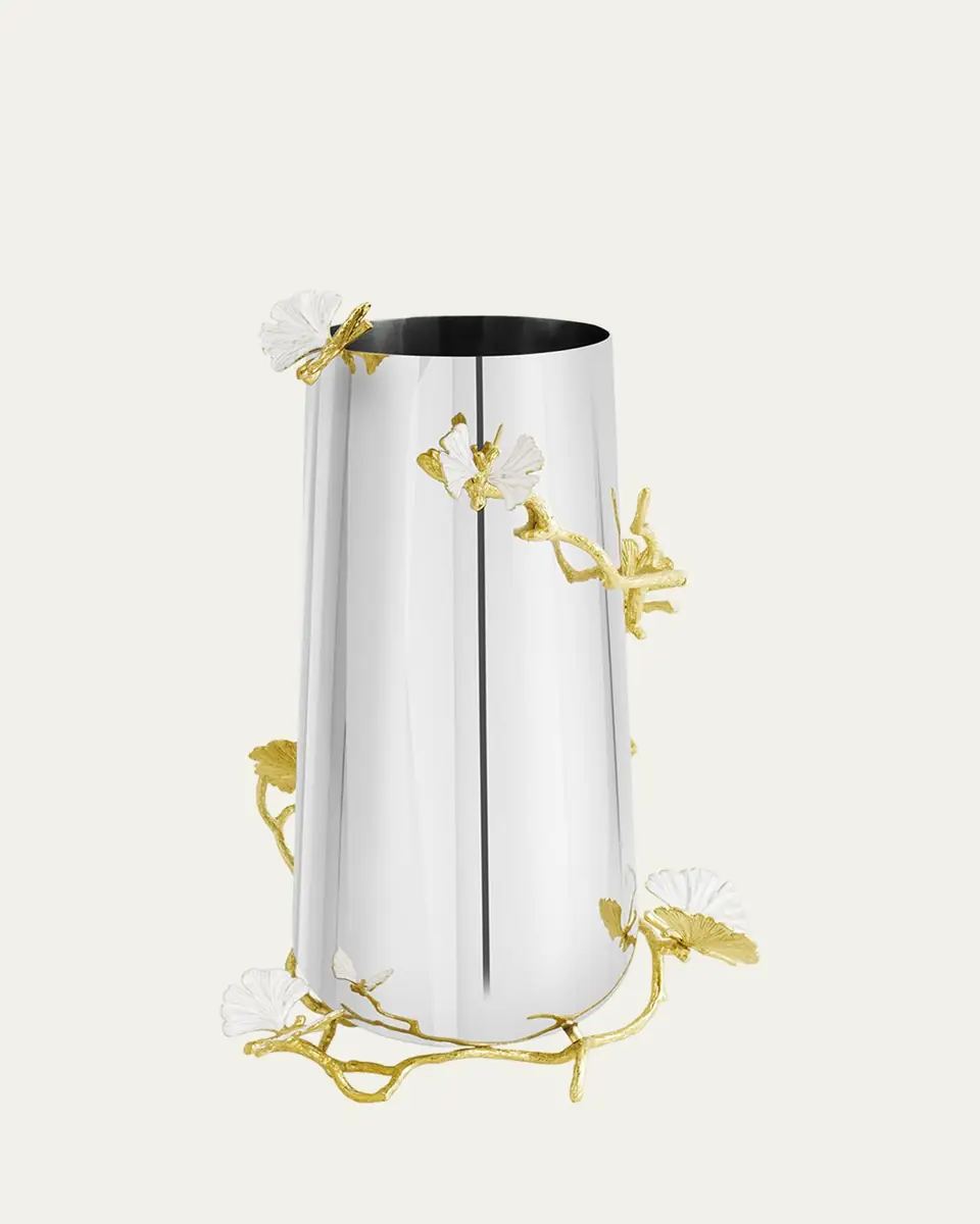 Michael Aram Butterfly Ginkgo White & Gold Large Vase | Thumbnail 3