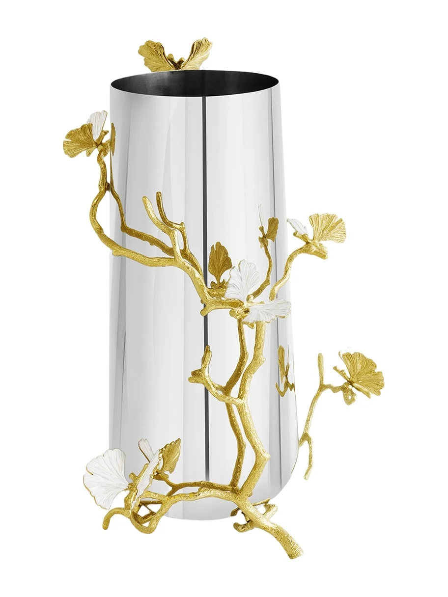 Michael Aram Butterfly Ginkgo White & Gold Large Vase