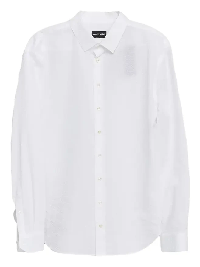 Giorgio Armani Men's Solid Seersucker Sport Shirt