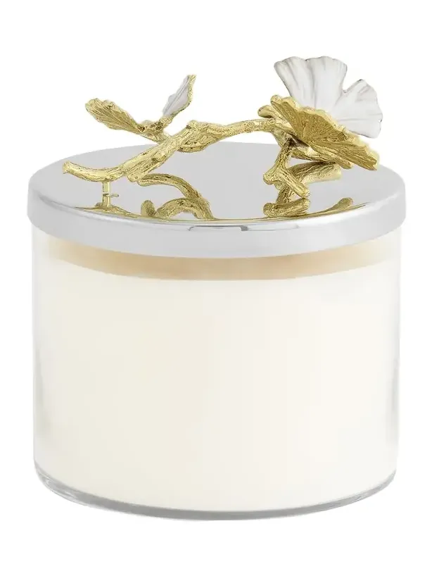 Michael Aram Butterfly Ginkgo White & Gold Candle