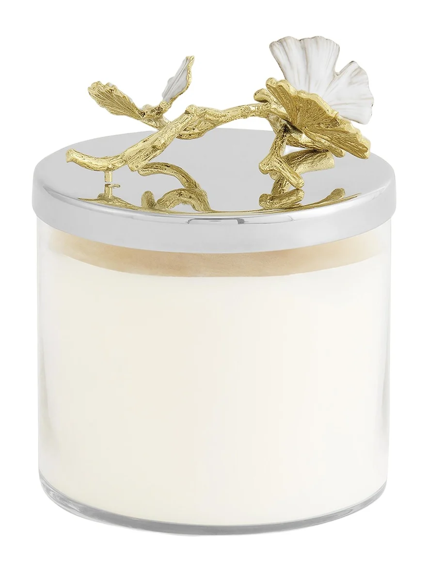 Michael Aram Butterfly Ginkgo White & Gold Candle