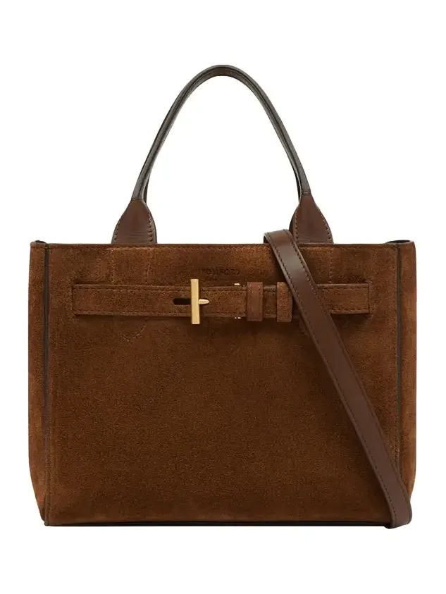 Audrey Small Belted Tote Bag in Suede Audrey Small Belted Tote Bag in Suede