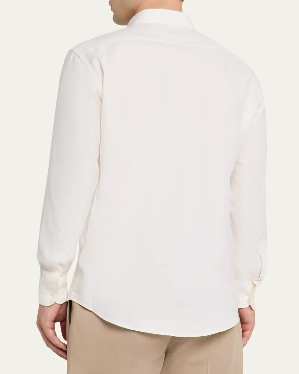 Zegna Men's Cashco Cashmere and Cotton Classic-Fit Sport Shirt | Thumbnail 3 Zegna Men's Cashco Cashmere and Cotton Classic-Fit Sport Shirt | Thumbnail 3