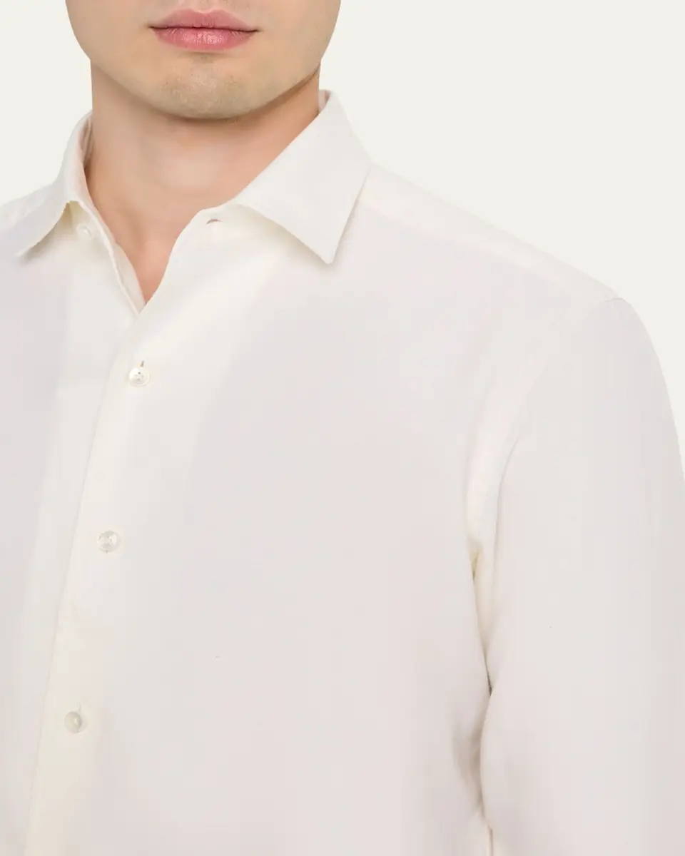 Zegna Men's Cashco Cashmere and Cotton Classic-Fit Sport Shirt | Thumbnail 5 Zegna Men's Cashco Cashmere and Cotton Classic-Fit Sport Shirt | Thumbnail 5