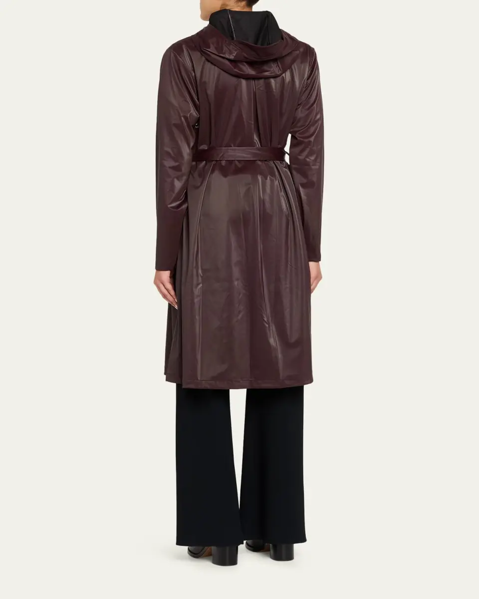 Rains Long A-Line Hooded Rain Jacket | Thumbnail 3 Rains Long A-Line Hooded Rain Jacket | Thumbnail 3