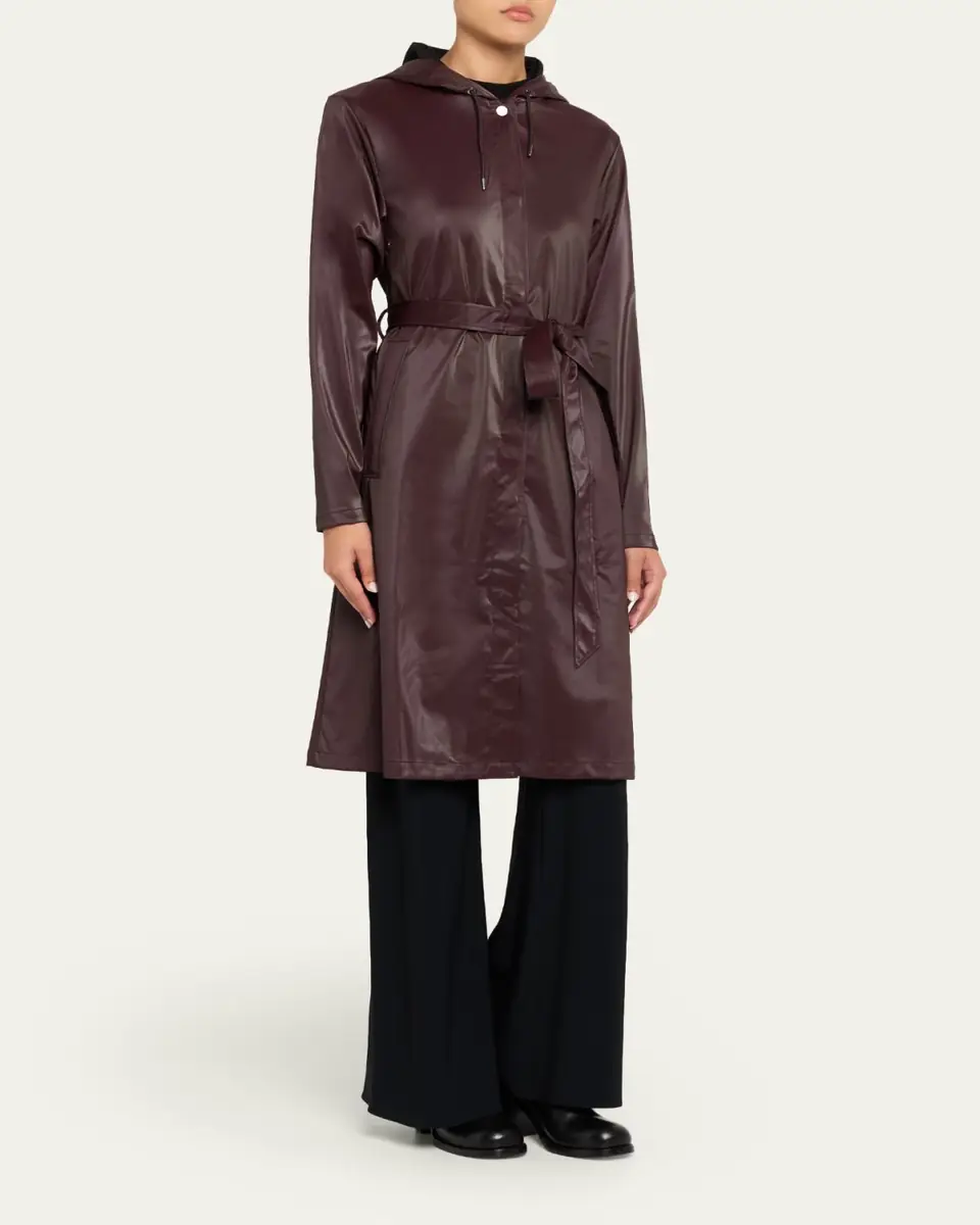 Rains Long A-Line Hooded Rain Jacket | Thumbnail 4 Rains Long A-Line Hooded Rain Jacket | Thumbnail 4