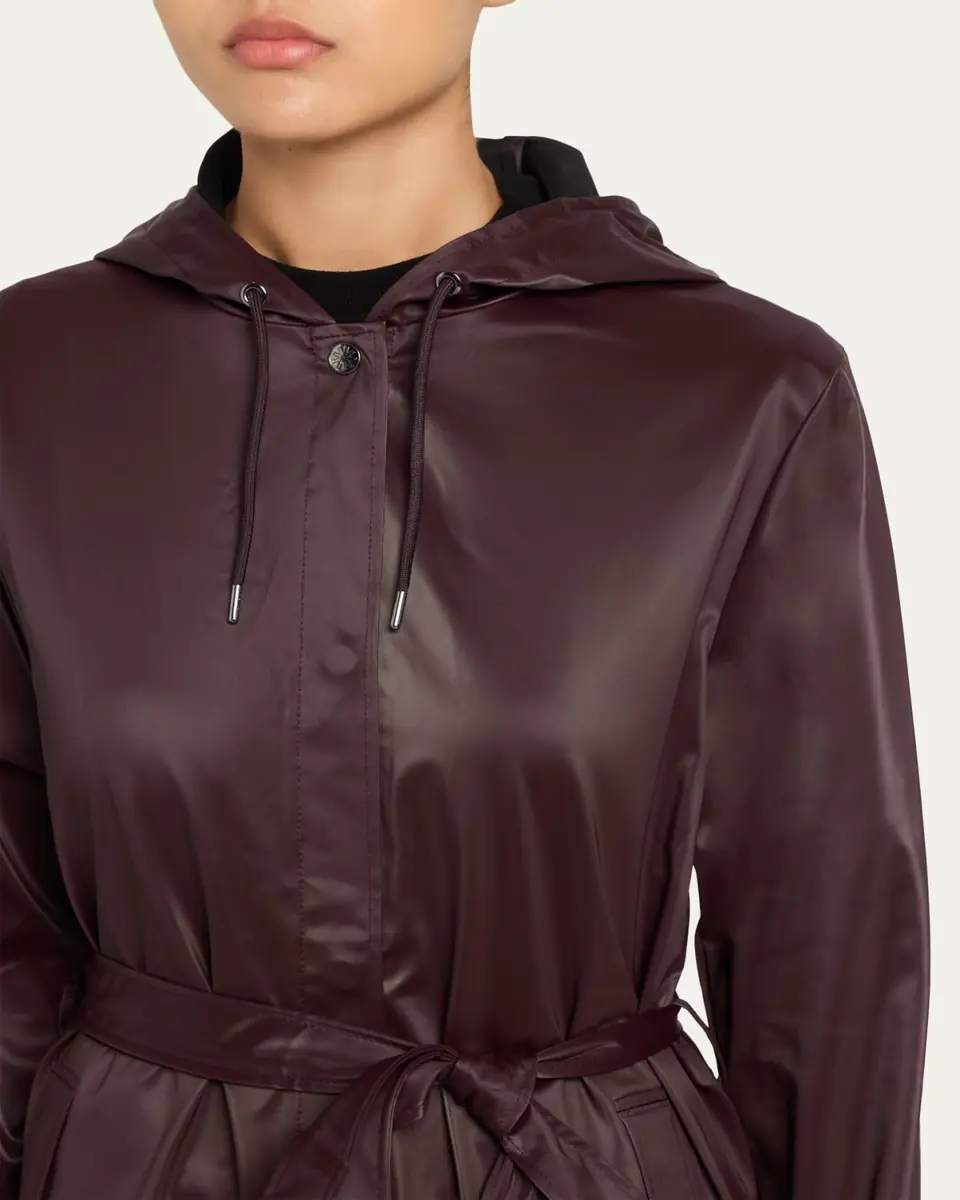 Rains Long A-Line Hooded Rain Jacket | Thumbnail 5 Rains Long A-Line Hooded Rain Jacket | Thumbnail 5