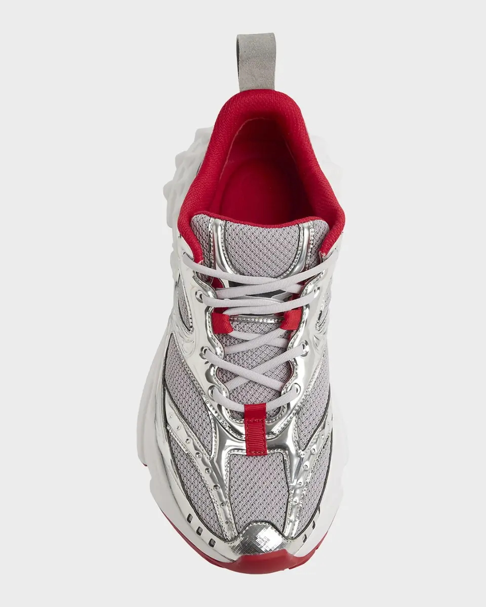 Christian Louboutin So Flo Mesh & Metallic Leather Runner Sneakers | Thumbnail 3 Christian Louboutin So Flo Mesh & Metallic Leather Runner Sneakers | Thumbnail 3