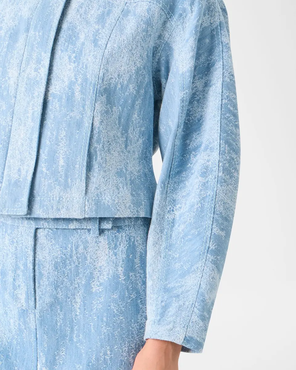 Akris punto Washed Jacquard Denim Zip Jacket | Thumbnail 9 Akris punto Washed Jacquard Denim Zip Jacket | Thumbnail 9