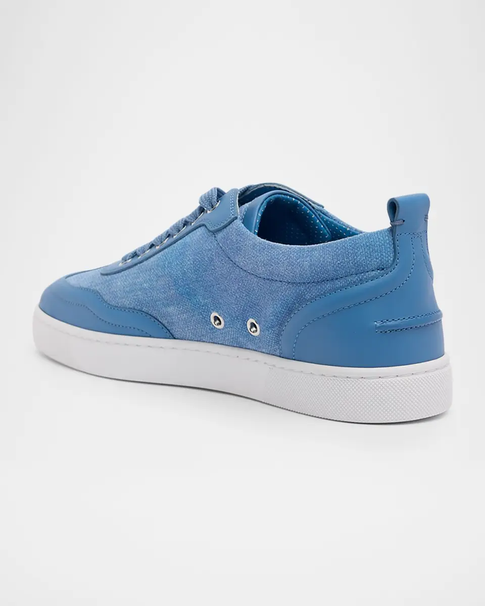 Christian Louboutin Men's Retero Canvas and Leather Low-Top Sneakers | Thumbnail 4 Christian Louboutin Men's Retero Canvas and Leather Low-Top Sneakers | Thumbnail 4