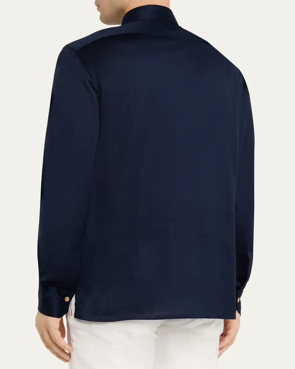 Kiton Men's Nerano Cotton Jersey Button-Down Shirt | Thumbnail 3