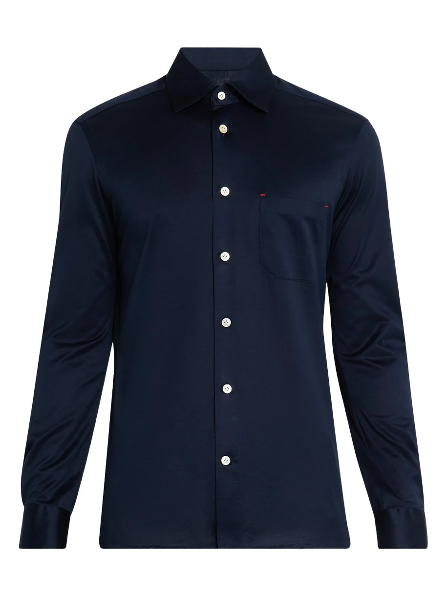 Kiton Men's Nerano Cotton Jersey Button-Down Shirt