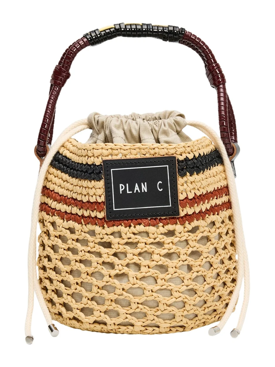 Woven Raffia Bucket Bag